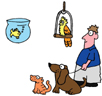 cartoon pet care logo
